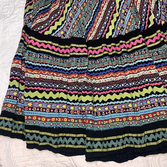 Double D Ranch Maxi Skirt Size L Colorful Multi-print Stretch Long Western Rodeo - Picture 3 of 14